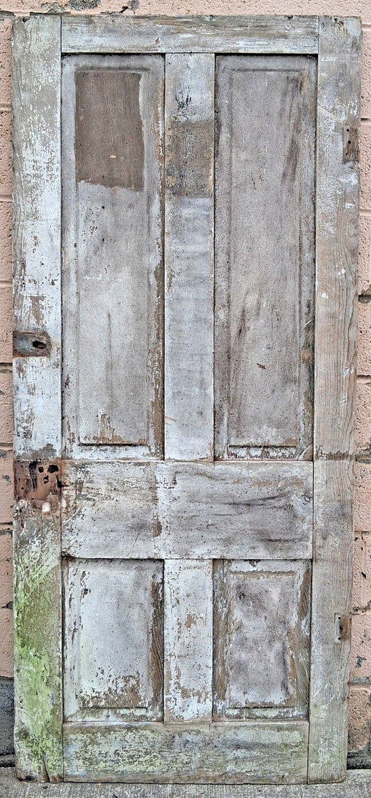 31.5"x76" Antique Vintage Old Reclaimed Salvaged Victorian SOLID Wood Wooden Interior Pantry Closet Door 4 Raised Panels