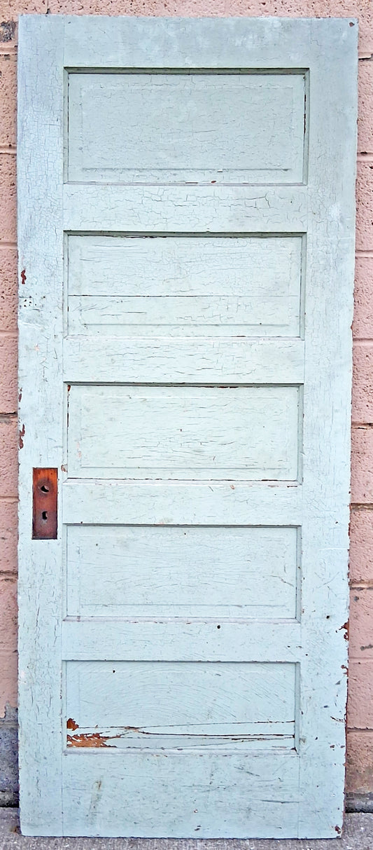 4 available 30"x77.5" Antique Vintage Old Salvaged Reclaimed SOLID Wood Wooden Interior Doors 5 Raised Ladder Panels