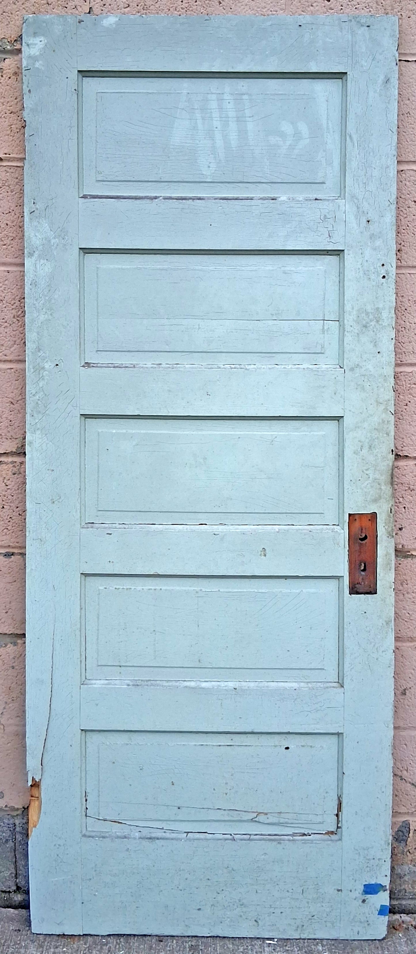4 available 30"x77.5" Antique Vintage Old Salvaged Reclaimed SOLID Wood Wooden Interior Doors 5 Raised Ladder Panels