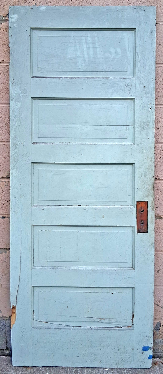 4 available 30"x77.5" Antique Vintage Old Salvaged Reclaimed SOLID Wood Wooden Interior Doors 5 Raised Ladder Panels