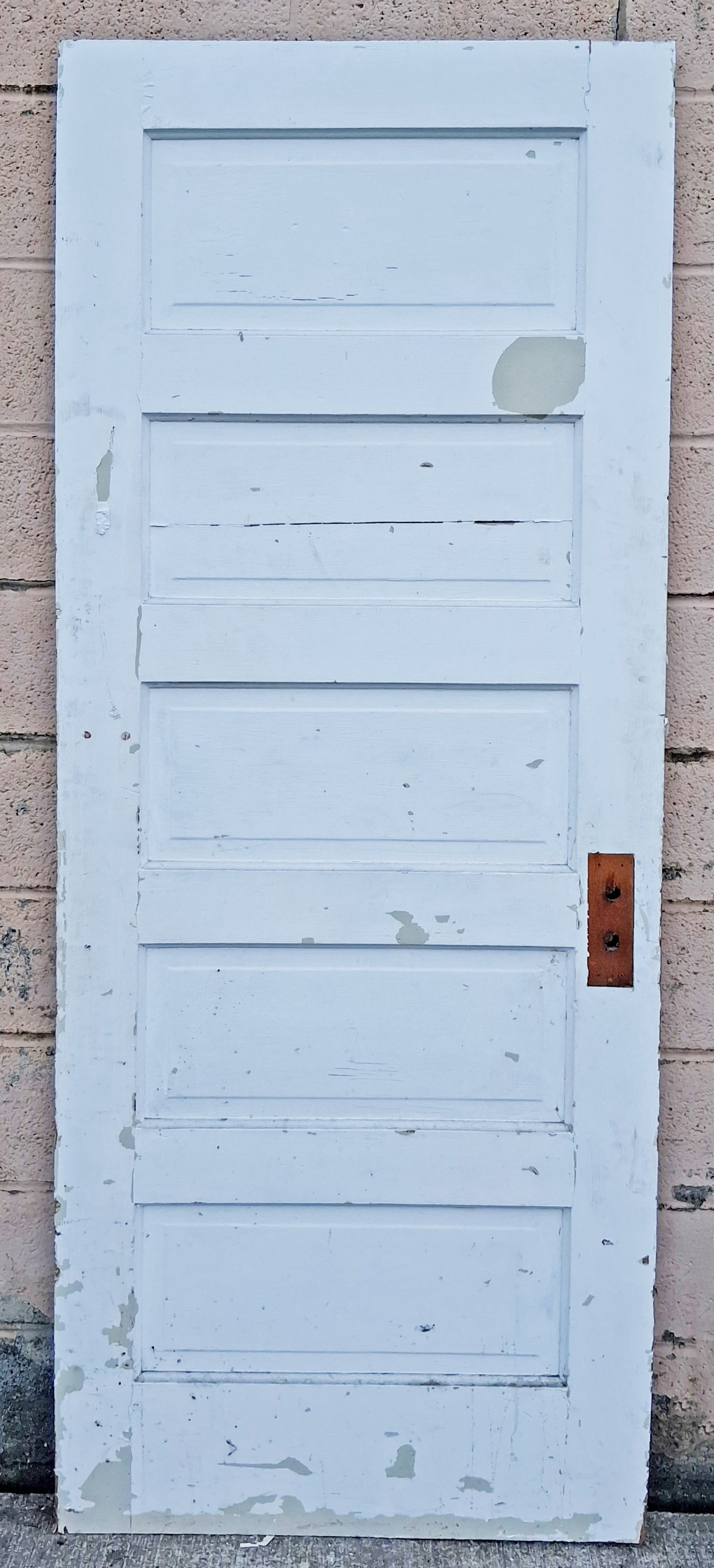 4 available 30"x77.5" Antique Vintage Old Salvaged Reclaimed SOLID Wood Wooden Interior Doors 5 Raised Ladder Panels
