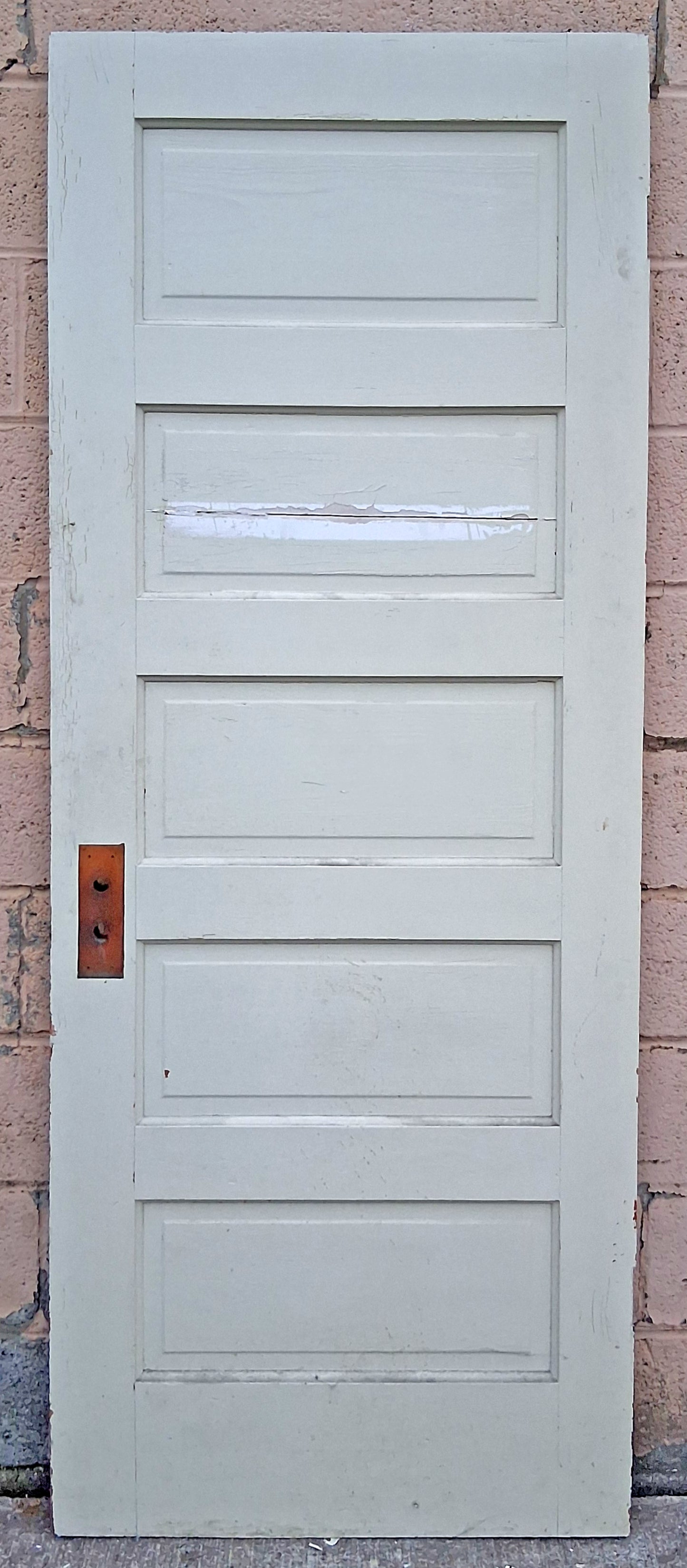 4 available 30"x77.5" Antique Vintage Old Salvaged Reclaimed SOLID Wood Wooden Interior Doors 5 Raised Ladder Panels