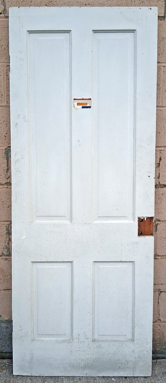 29"x77" Antique Vintage Old Reclaimed Salvaged Victorian SOLID Wood Wooden Interior Pantry Closet Door 4 Raised Panels