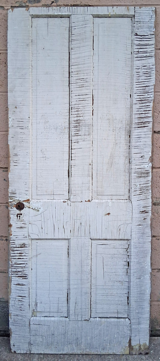 30"x74.5" Antique Vintage Old Reclaimed Salvaged Victorian SOLID Wood Wooden Interior Pantry Closet Door 4 Raised Panels