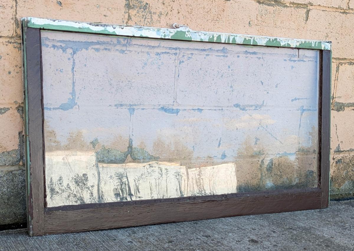 Pair of 52"x54" Antique Vintage Old Reclaimed Salvaged SOLID Wood Wooden Double Hung Sash 8 Divided Windows Wavy Glass Lites Panes