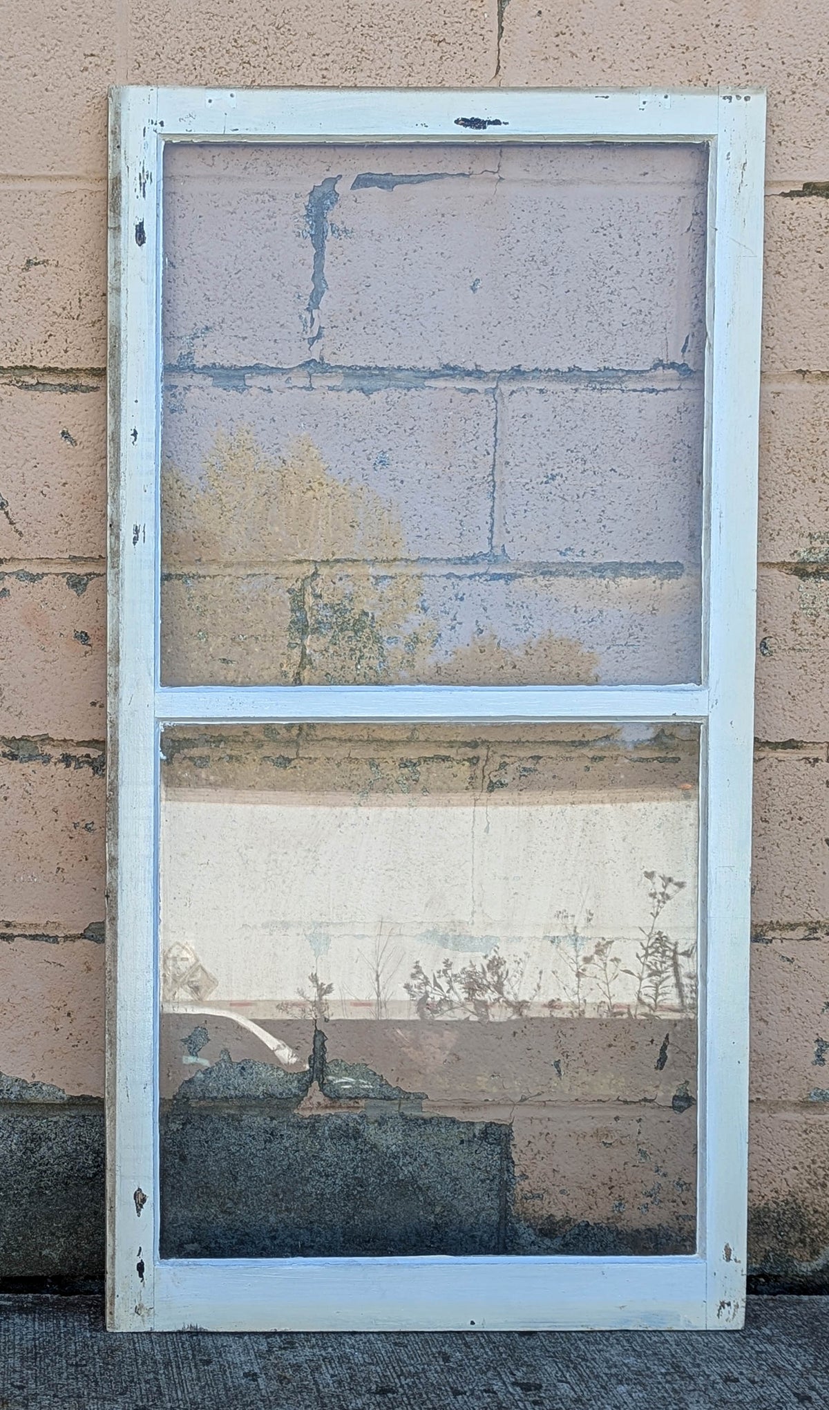 2 available 28"x54" Vintage Antique Old Reclaimed Salvaged SOLID Wood Wooden Frame Sash Windows 2 Divided Glass Lites Panes