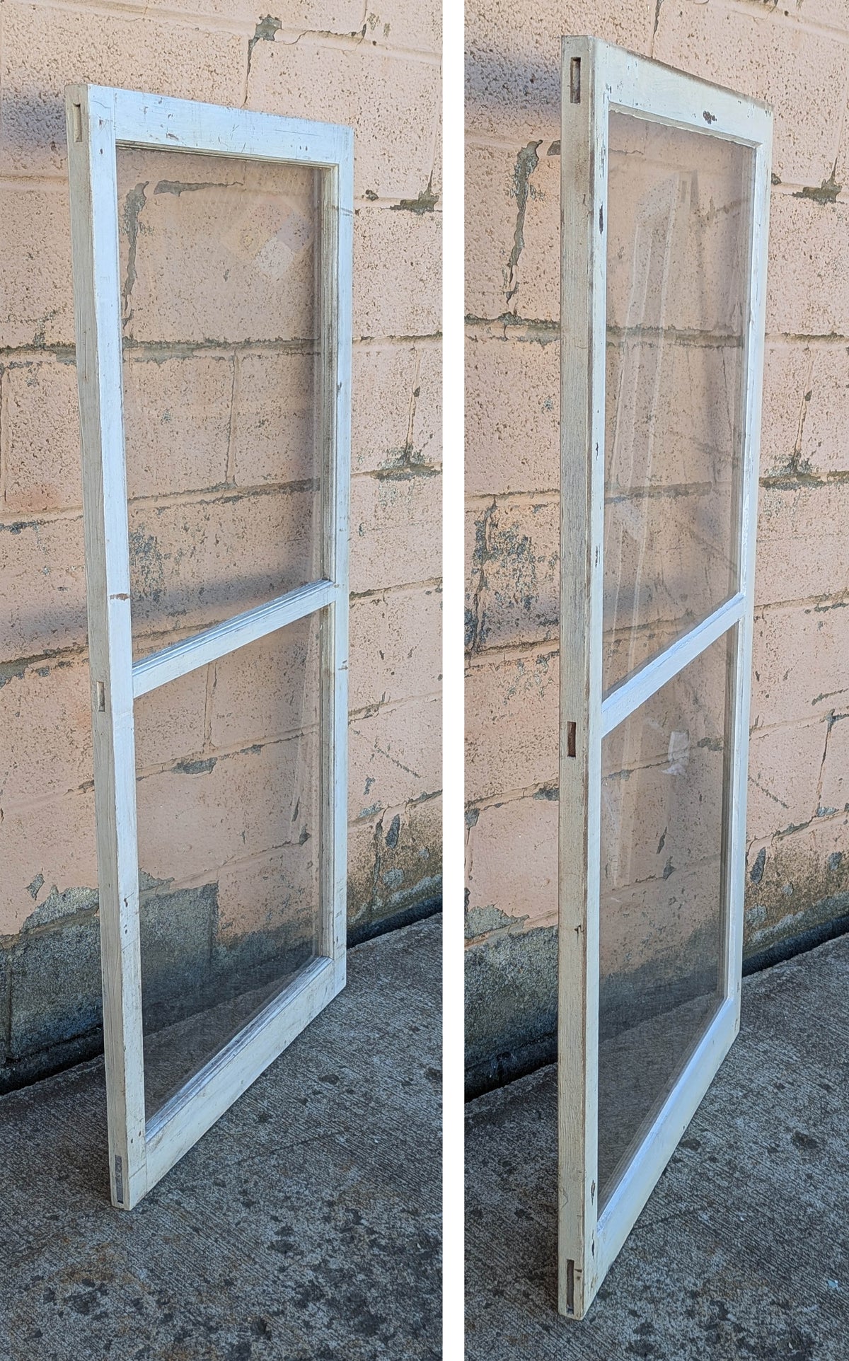 2 available 28"x54" Vintage Antique Old Reclaimed Salvaged SOLID Wood Wooden Frame Sash Windows 2 Divided Glass Lites Panes
