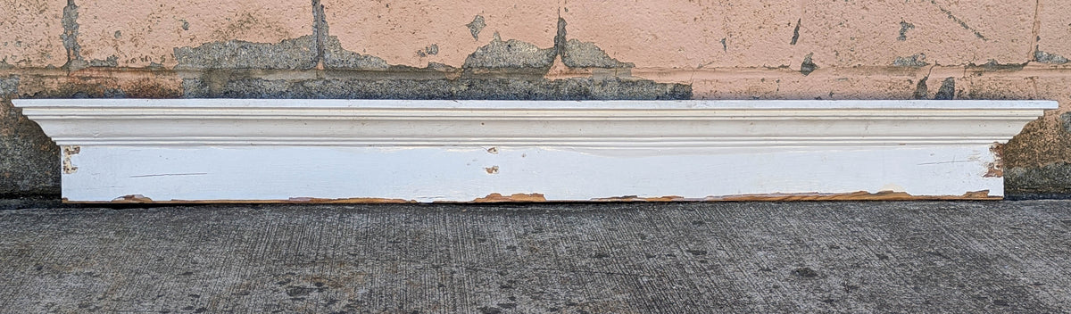 68" Antique Vintage Old Salvaged Reclaimed Yellow Pine Ornate Decorative Interior Door Frame Casement Molding Header Pediment Trim