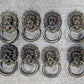 4 Pairs available Vintage Antique Old Lion Head Brass Steel Metal Furniture "Pulaski" Dresser Drawer Cabinet Door Drop Ring Pulls Handles