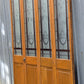 47"x78" Pair of Vintage Antique Old Mid Century Solid Wood Wooden Interior Closet Pantry Doors Bi-Fold Bifold Stained Etched Frosted Stained Glass