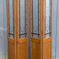 47"x78" Pair of Vintage Antique Old Mid Century Solid Wood Wooden Interior Closet Pantry Doors Bi-Fold Bifold Stained Etched Frosted Stained Glass