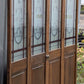 47"x78" Pair of Vintage Antique Old Mid Century Solid Wood Wooden Interior Closet Pantry Doors Bi-Fold Bifold Stained Etched Frosted Stained Glass