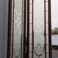47"x78" Pair of Vintage Antique Old Mid Century Solid Wood Wooden Interior Closet Pantry Doors Bi-Fold Bifold Stained Etched Frosted Stained Glass