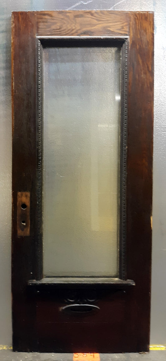 32"x79"x1.75" Antique Vintage Old Reclaimed Salvaged SOLID Wood Wooden Exterior Entry Door Window