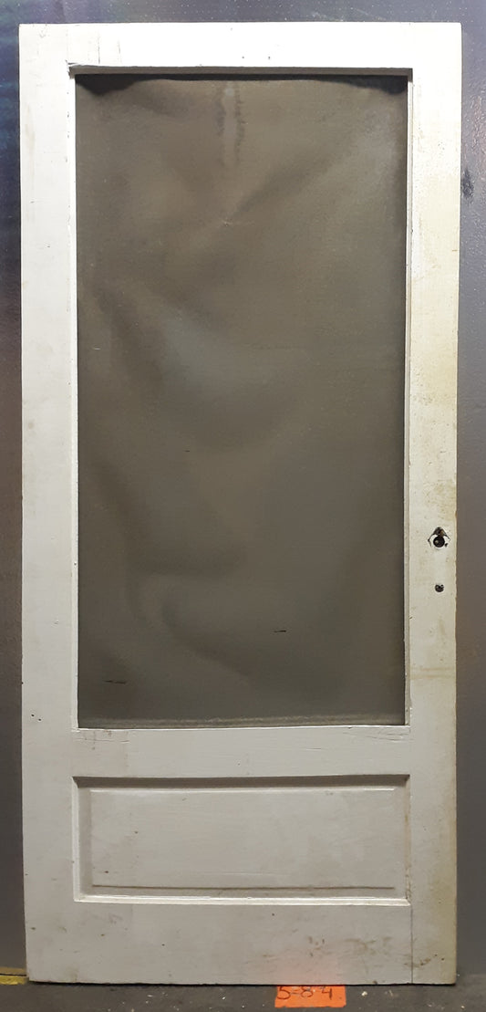 36.5"x83" Antique Vintage Old Reclaimed Salvaged Victorian Wood Wooden Storm Screen Exterior Door