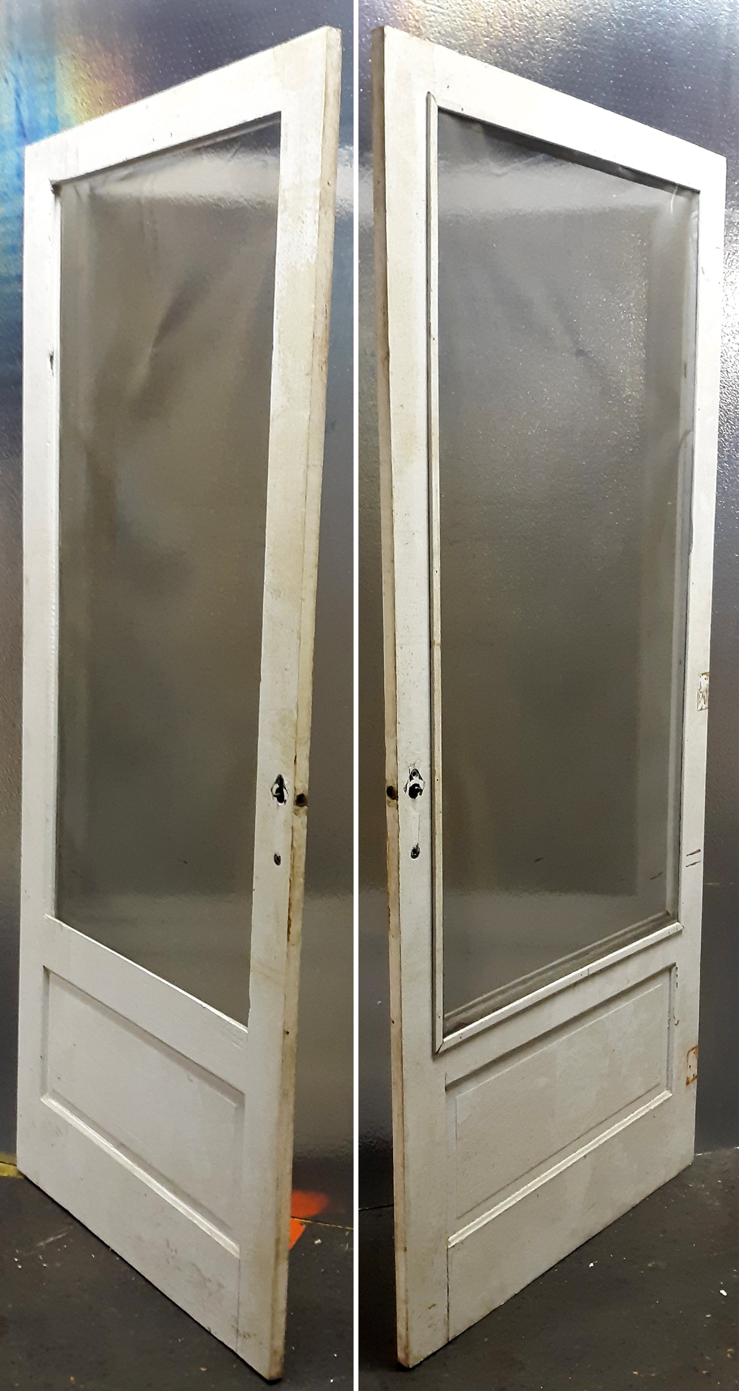 36.5"x83" Antique Vintage Old Reclaimed Salvaged Victorian Wood Wooden Storm Screen Exterior Door