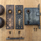 Antique Vintage Old Reclaimed Salvaged Eastlake Victorian Bronze Steel Interior Door Lockset Knob Plate Lock