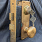 Vintage Antique Old Salvaged Reclaimed "Sargent Exterior Entry Commercial grade Door Set Bronze Brass Knob Plate Lock Lockset 2 Keys