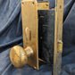 Vintage Antique Old Salvaged Reclaimed "Sargent Exterior Entry Commercial grade Door Set Bronze Brass Knob Plate Lock Lockset 2 Keys