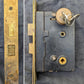Vintage Antique Old Salvaged Reclaimed "Sargent Exterior Entry Commercial grade Door Set Bronze Brass Knob Plate Lock Lockset 2 Keys