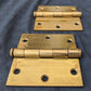 4 available Pair 3.5"x3.5" Vintage Old "Stanley" Bronze Steel Interior Exterior Entry Door Hinges