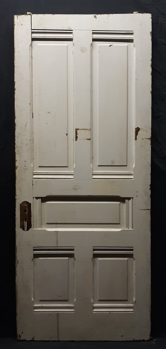 32x81"x2" Antique Vintage Old Reclaimed Salvaged Victorian Interior SOLID Wood Wooden Door 5 Panels