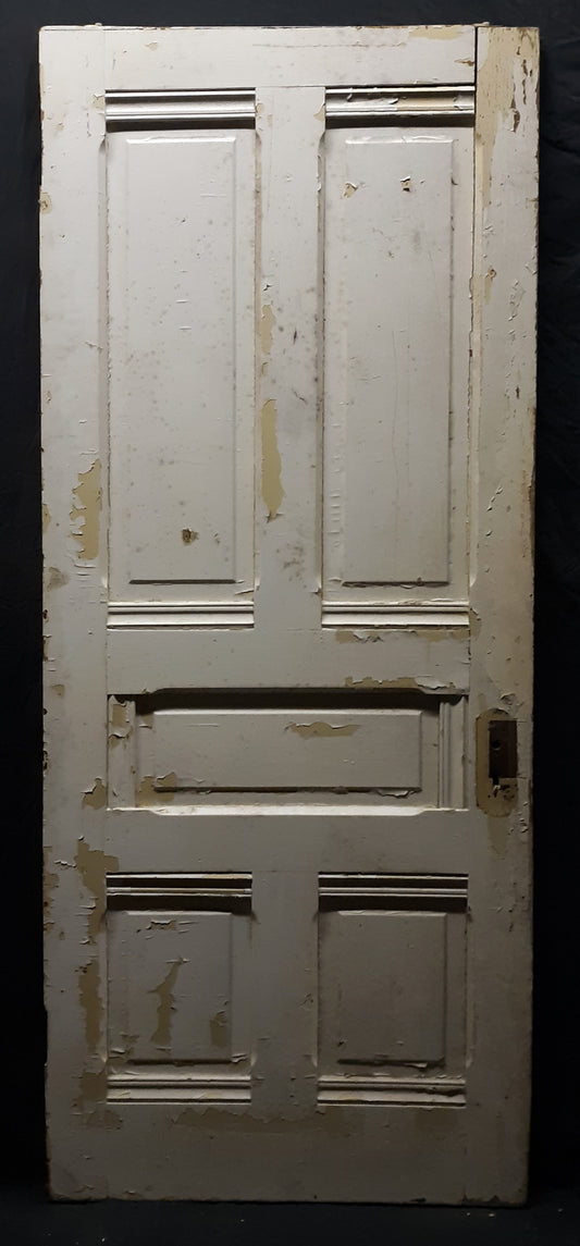32x81"x2" Antique Vintage Old Reclaimed Salvaged Victorian Interior SOLID Wood Wooden Door 5 Panels