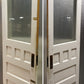 2 available 32"x79.5" Antique Vintage Old Reclaimed Victorian Salvaged SOLID Wood Wooden Entry Door 6 Raised Panels Wavy Glass