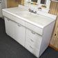 54"W Vintage Antique Old Porcelain Steel Single Basin Double Washboard Farm Farmhouse Sink Metal Cabinet