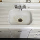 54"W Vintage Antique Old Porcelain Steel Single Basin Double Washboard Farm Farmhouse Sink Metal Cabinet