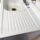 54"W Vintage Antique Old Porcelain Steel Single Basin Double Washboard Farm Farmhouse Sink Metal Cabinet