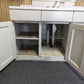54"W Vintage Antique Old Porcelain Steel Single Basin Double Washboard Farm Farmhouse Sink Metal Cabinet