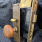 Antique Vintage Old Salvaged Reclaimed "Penn" Exterior Entry Commercial grade Door Set Bronze Brass Knob Plate Lock Lockset Key