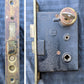 Antique Vintage Old Salvaged Reclaimed "Penn" Exterior Entry Commercial grade Door Set Bronze Brass Knob Plate Lock Lockset Key