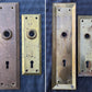 2 available Vintage Antique Old Salvaged Reclaimed Craftsman Style Copper Brass Steel Exterior Entry Door Set Knob Plate Lock Lockset Key