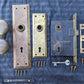 2 available Vintage Antique Old Salvaged Reclaimed Craftsman Style Copper Brass Steel Exterior Entry Door Set Knob Plate Lock Lockset Key