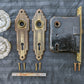 5 available Antique Vintage Old Salvaged Reclaimed Art Deco Door Set Glass Knob Brass Plate Lock Lockset