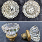 5 available Antique Vintage Old Salvaged Reclaimed Art Deco Door Set Glass Knob Brass Plate Lock Lockset