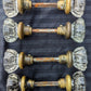 5 available Antique Vintage Old Salvaged Reclaimed Art Deco Door Set Glass Knob Brass Plate Lock Lockset
