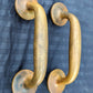HEAVY! Pair 7.5" Antique Vintage Old Reclaimed Salvaged SOLID Cast Bronze Entry Exterior Door Handles Pulls