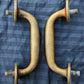 HEAVY! Pair 7.5" Antique Vintage Old Reclaimed Salvaged SOLID Cast Bronze Entry Exterior Door Handles Pulls