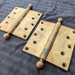 Pair 5"x5" Antique Vintage Old Reclaimed Salvaged "Sargent" Bronze Exterior Entry Door Ball Tip Finial Hinges