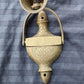 6" Vintage Antique Old Reclaimed Salvaged Colonial Style SOLID Cast Brass Door Door Knocker Rapper Plate w/ Bell Chime