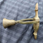 6" Vintage Antique Old Reclaimed Salvaged Colonial Style SOLID Cast Brass Door Door Knocker Rapper Plate w/ Bell Chime