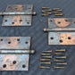 4 Pair available 4"x4" Antique Vintage Old Reclaimed Salvaged Steel Bronze Copper Ball Tip Finial Exterior Entry Door Hinges Screws