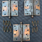 4 Pair available 4"x4" Antique Vintage Old Reclaimed Salvaged Steel Bronze Copper Ball Tip Finial Exterior Entry Door Hinges Screws
