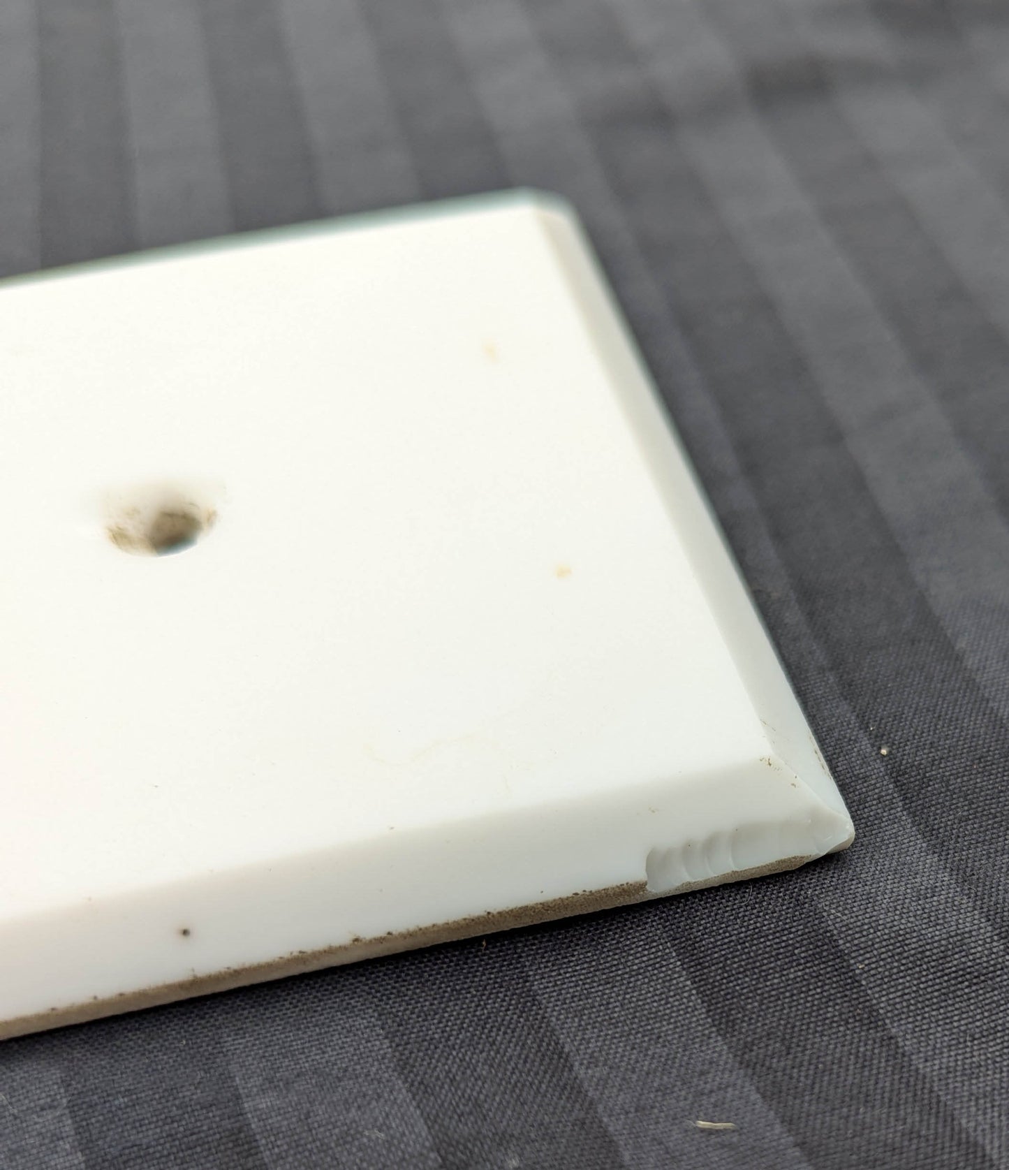 3.5"x12" Antique Vintage Old Beveled Milk Glass Swinging Door Push Finger Plate White Porcelain (Copy)