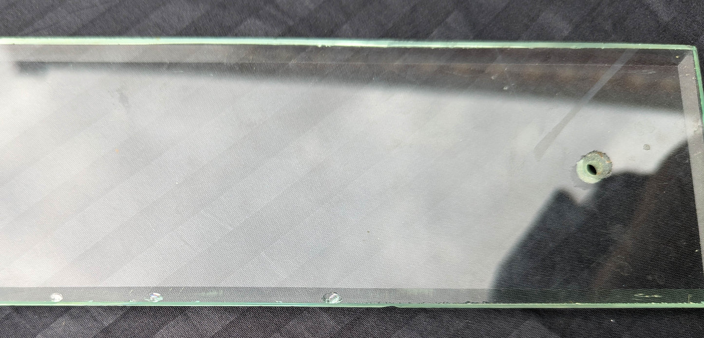 2 available Pair 3.5"x12" Antique Vintage Old Beveled Glass Swinging Door Push Finger Plates