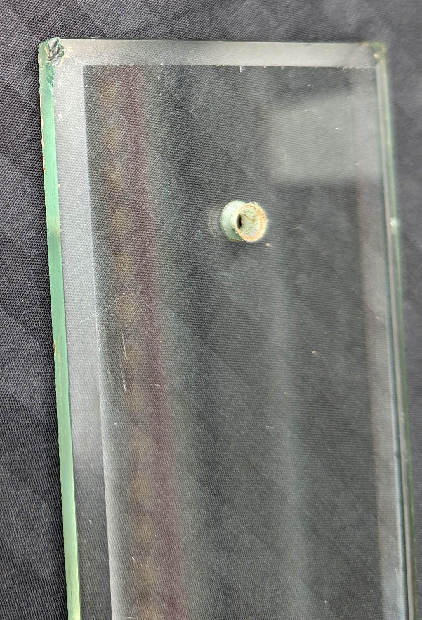 2 available Pair 3.5"x12" Antique Vintage Old Beveled Glass Swinging Door Push Finger Plates