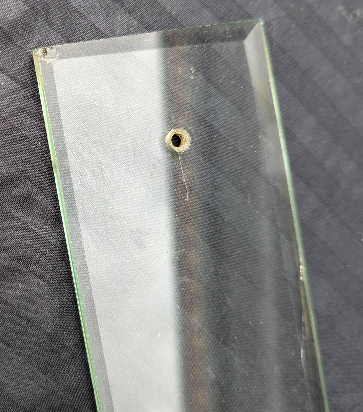 2 available Pair 3.5"x12" Antique Vintage Old Beveled Glass Swinging Door Push Finger Plates